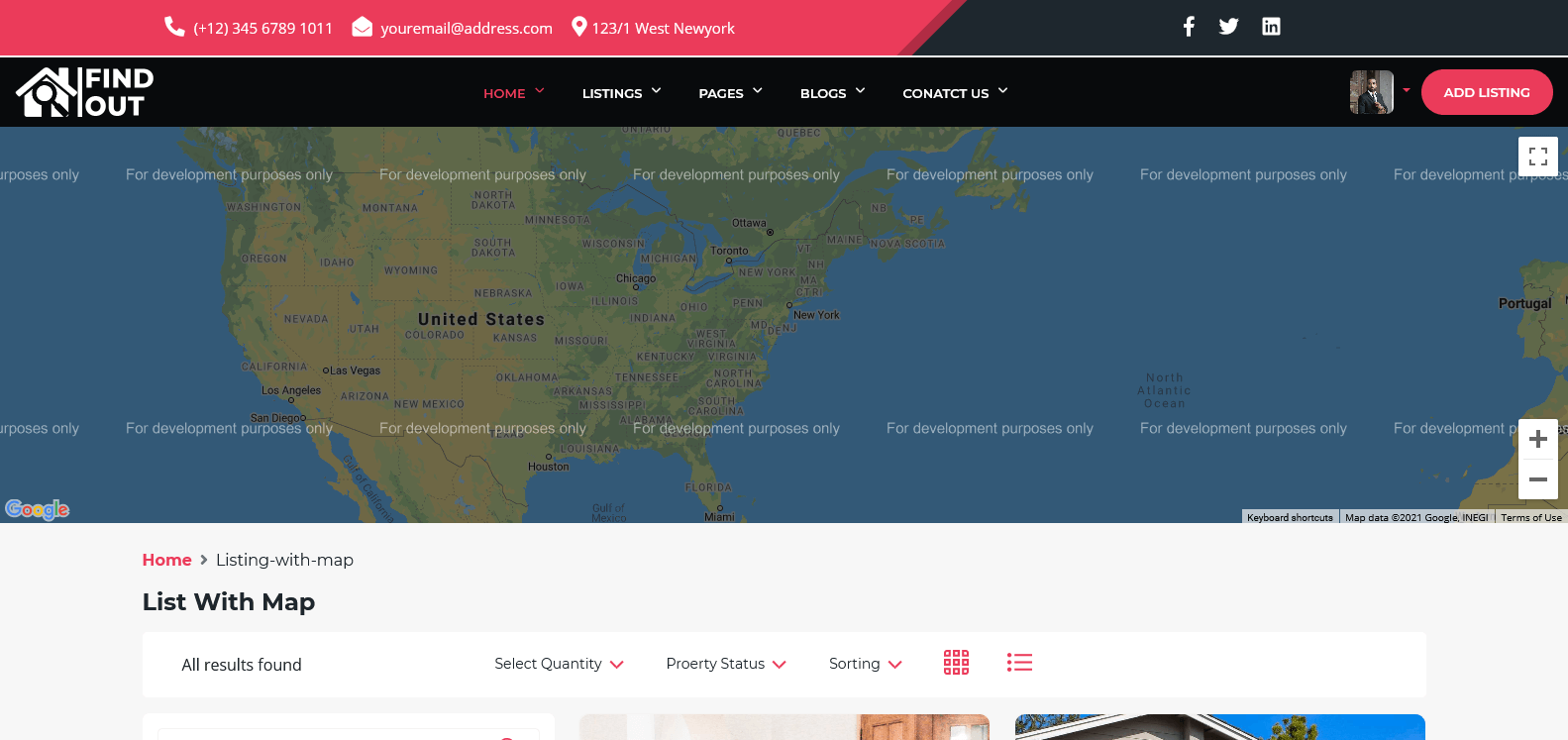 listing with Map