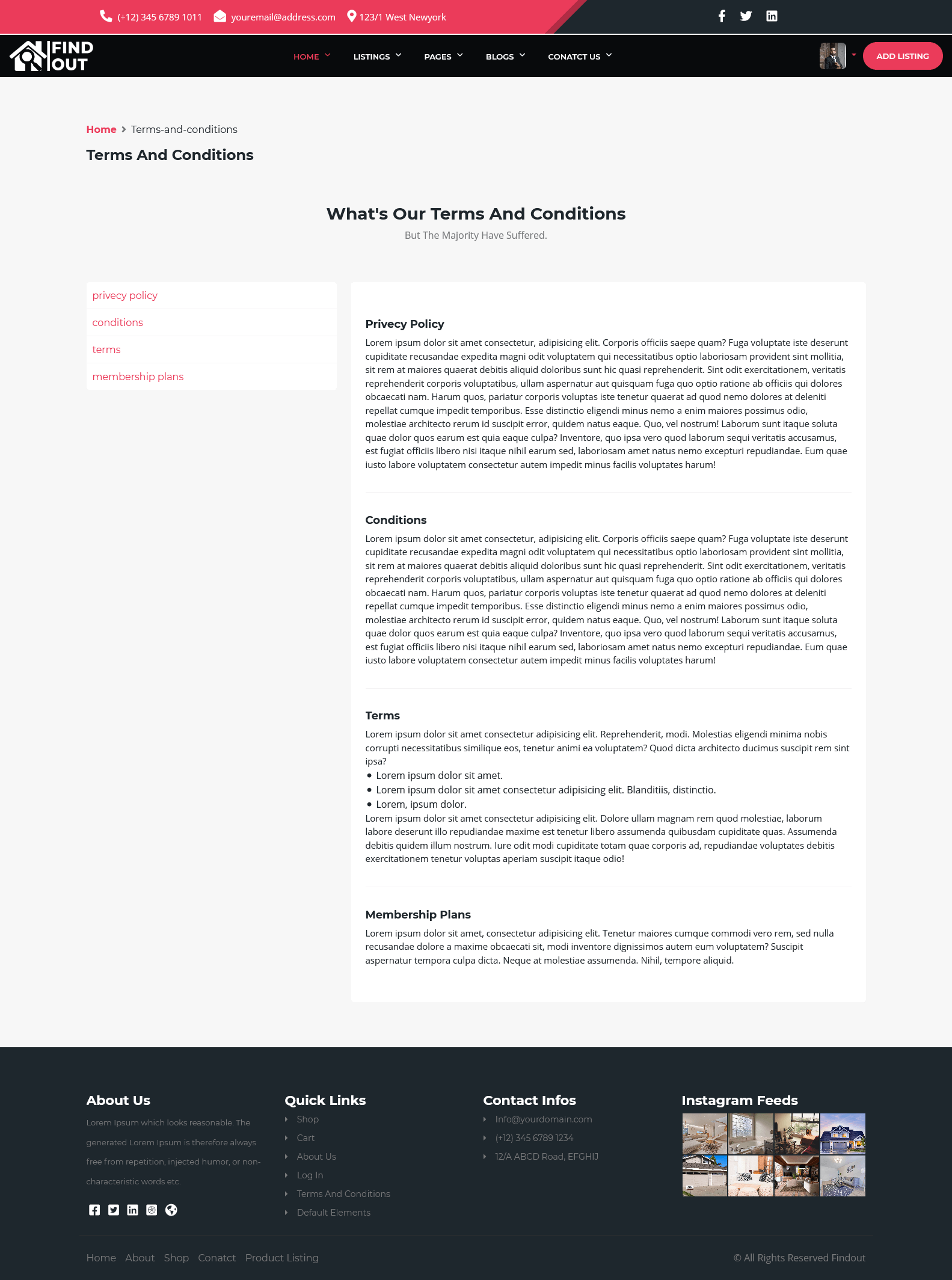 terms and conditions